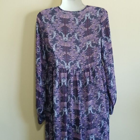 Xhiliration Purple Floral Print Dress Sz small - Picture 6 of 6